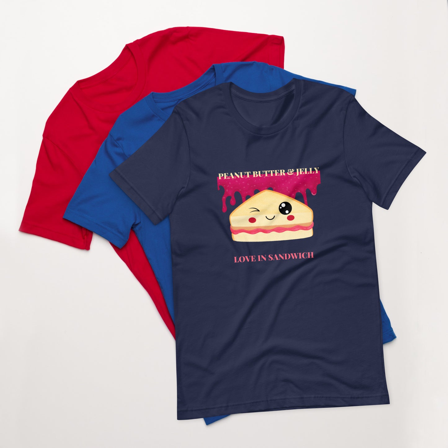 Peanut Butter & Jelly Love in Sandwich Unisex T-Shirt