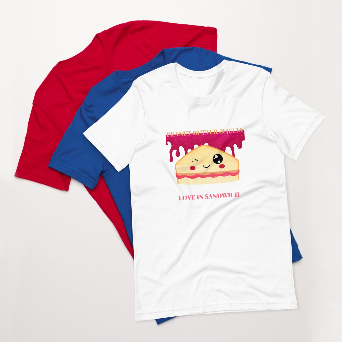 Peanut Butter & Jelly Love in Sandwich Unisex T-Shirt